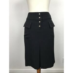 Trussardi Wool Pleated Pencil Skirt Lined Italy